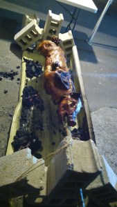 Lechón tradicional a la varita.